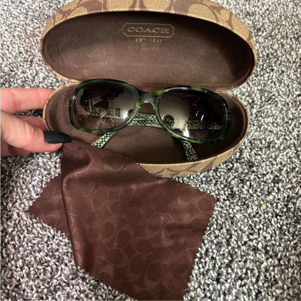Coach MAYA Signature Monogram Sunglasses With Case!